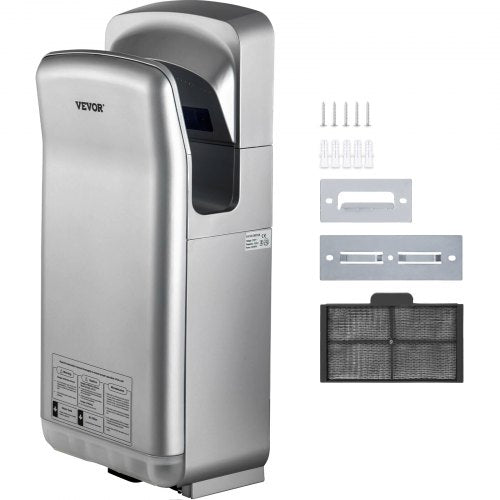 VEVOR Jet Hand Dryer, Premium Electric Commercial Blade Hand Dryer, ABS Air Dryer Hand with HEPA Filtration Wall Mount Hand Dryer, 1600W 110V Vertical Hand Dryer, High-Speed Automa - GSJLSGSPQSYS-WQO7V1 - view 1