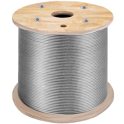 VEVOR Stainless Steel Wire Rope - 3/16", 1000 ft, 1x19 - product view 1