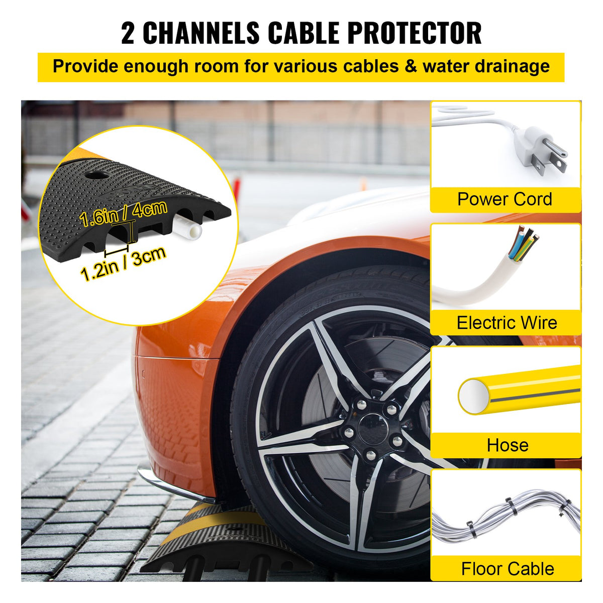 VEVOR Cable Protectors & Ramps - Select Your Configuration - GXB2G6FTZHHXJJSD1V0 - view 3