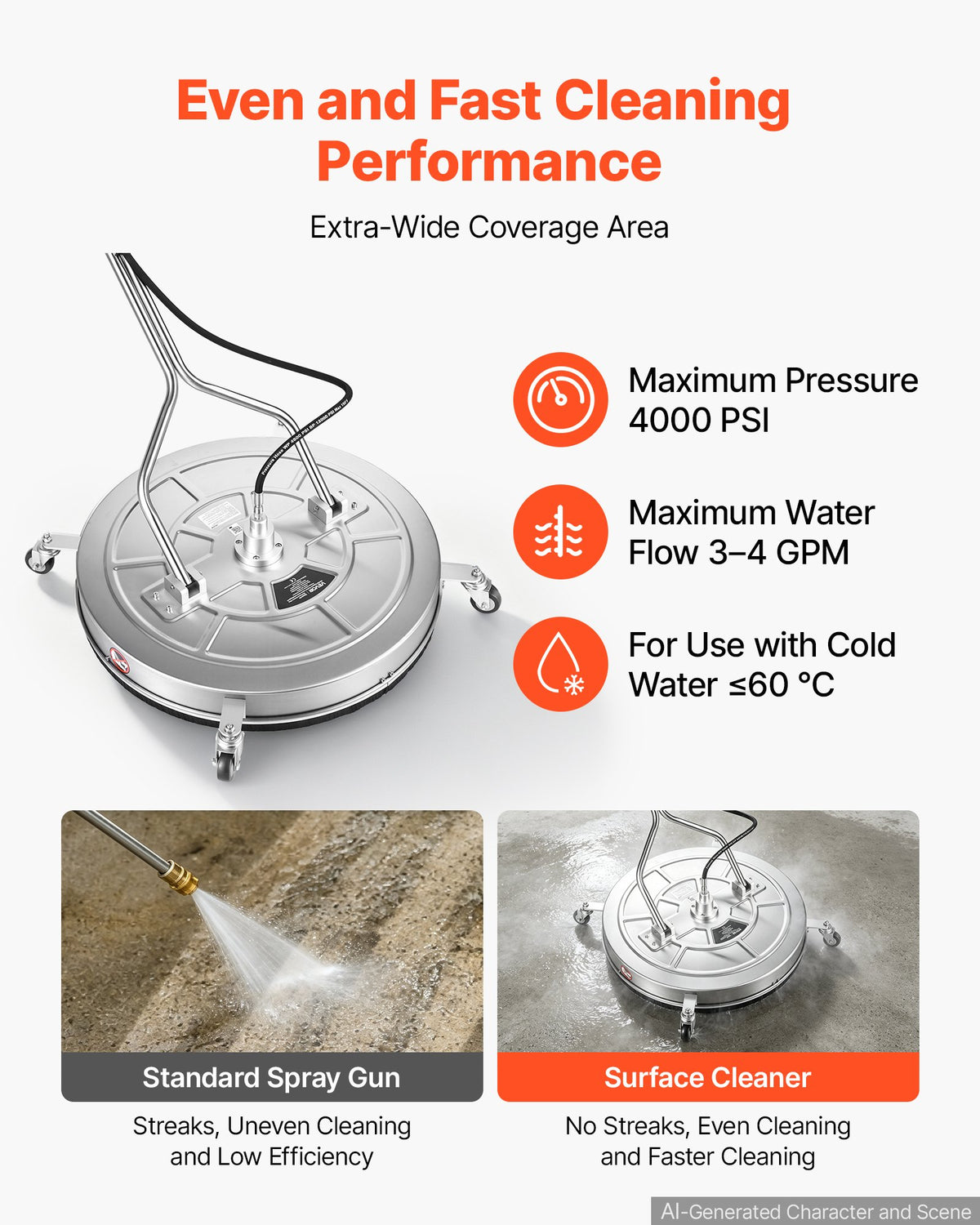 VEVOR Pressure Washer Surface Cleaners - Select Your Configuration - GYQXJBMQJQDM7BLTD001V0 - view 2