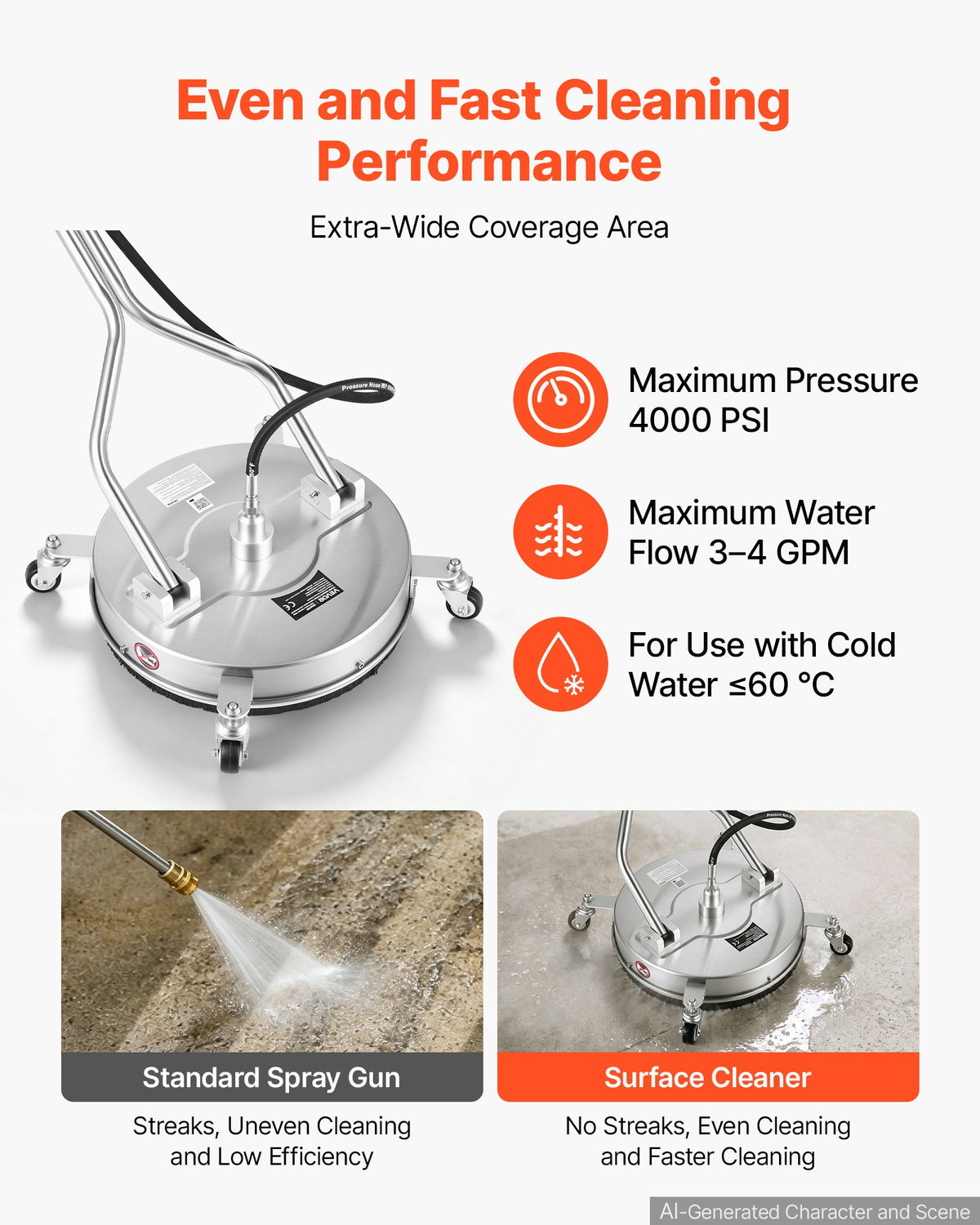 VEVOR Pressure Washer Surface Cleaners - Select Your Configuration - GYQXJBMQJQDMJWWPK001V0 - view 2