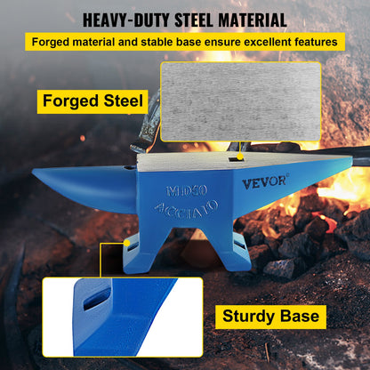 VEVOR Single Horn Anvil Cast Steel Anvil Blacksmith for Sale Forge Steel Tools with Round and Square Hole and Equipment Anvil Rugged Blacksmith Jewelers Durable and Robust Metal Working Tool 105Lbs - GZ50KGGZ000000001V0 - view 3