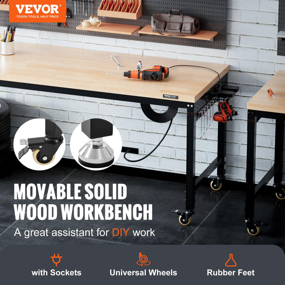 VEVOR Floor-standing Workbench - Select Your Configuration - GZZS72X25INCH5B8CV1 - view 2