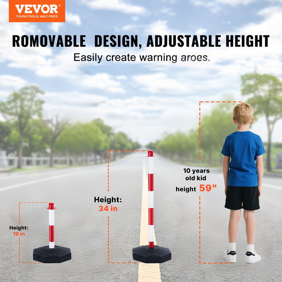 VEVOR Traffic Delineator Posts - Select Your Configuration - HBTCJTJSZ34Y3VEA0V0 - view 2