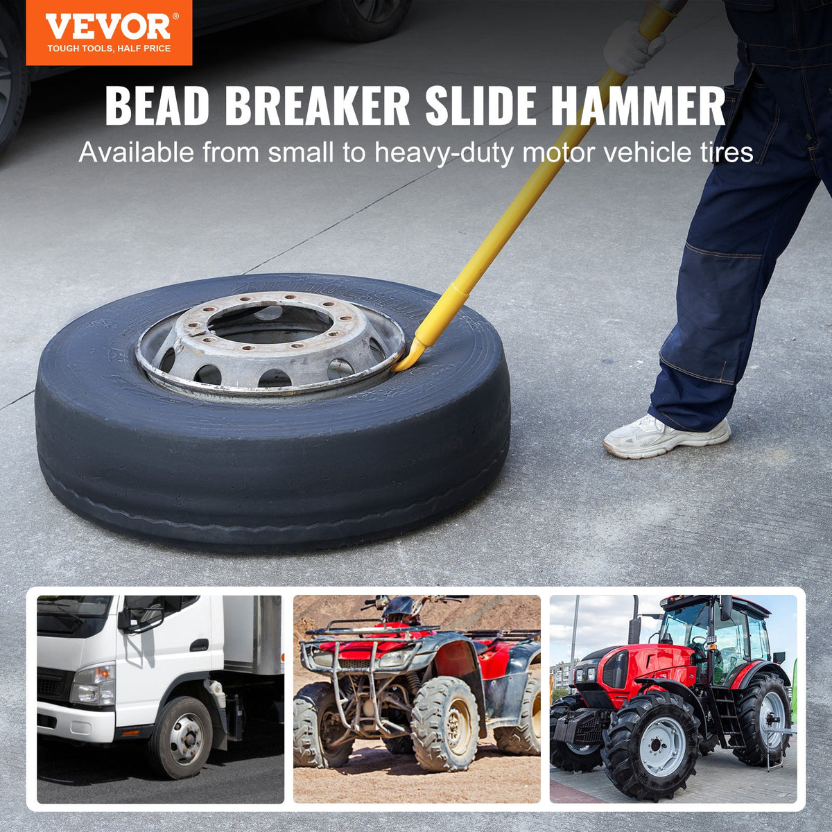 VEVOR Tire Bead Breaker Slide Hammer, 46.3" Length Heavy Duty Steel Tire Bead Breaker, Portable Tire Changing Sliding Impact for Car Truck Trailer Tire Removal - HCSTQPSJHSTTSOYX5V0 - view 2