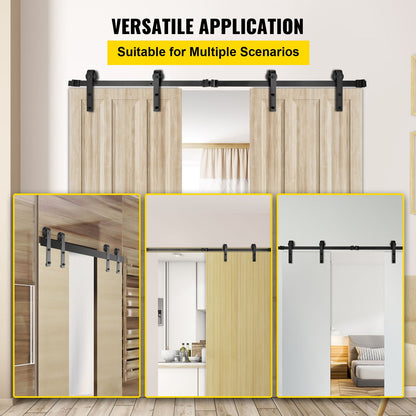 VEVOR Simple Sliding Barn Door Hardware Kit - Select Your Configuration - HDGCDGSMDJ9FTEQRCV0 - view 2
