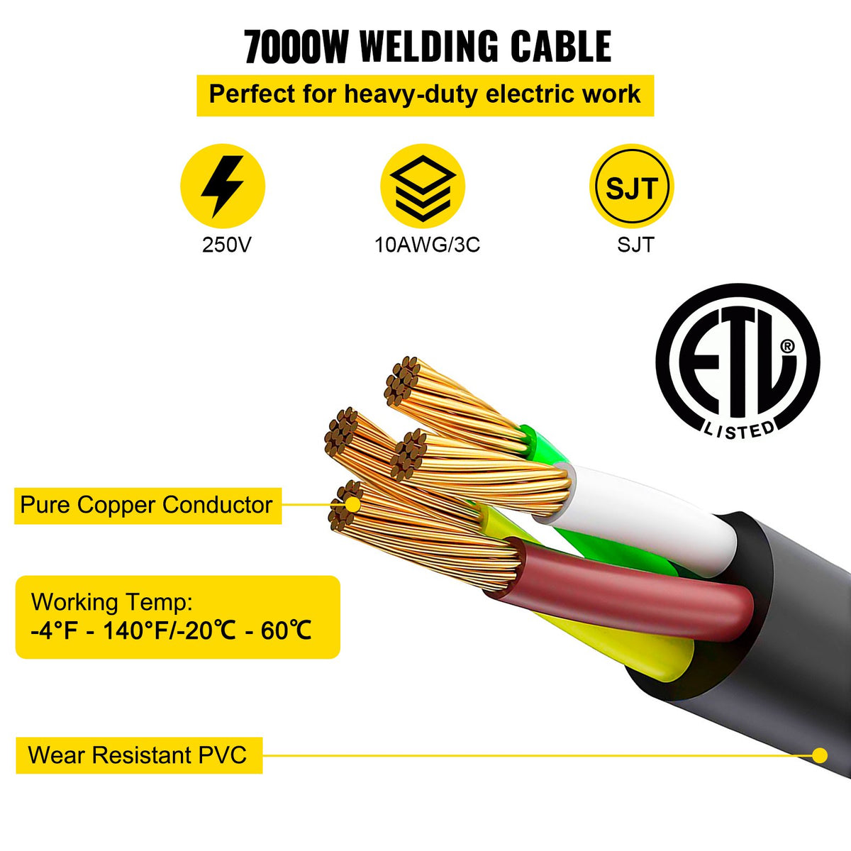 VEVOR RV Extension Cord - Select Your Configuration - HJLJQ10-3-25FTYCXV1 - view 3