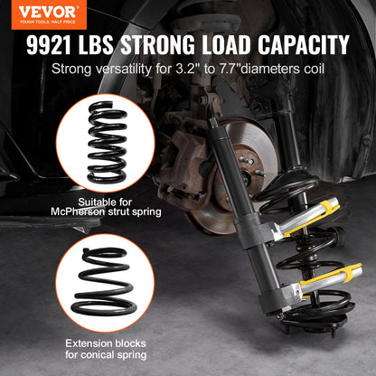 VEVOR Strut Spring Compressor Set, Macpherson Strut Spring Compressor Kit, Interchangeable Fork Strut Coil Extractor Remover Tool, with Yellow Protective Sleeve and Carrying Case - HSJZDHCZQTSLGFG8SV0 - view 2