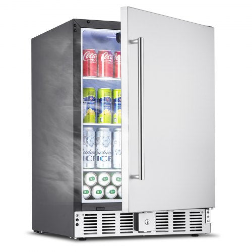 VEVOR 24 inch Indoor/Outdoor Beverage Refrigerator, 185QT Undercounter or Freestanding Beverage Fridge, 175 Cans Built-in Beer Fridge with Metal Plate Body for Residential Home - HWBX24YCHSBXHA80HV1 - view 1