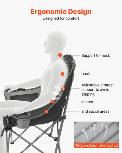 VEVOR Camping Folding Chair - Select Your Configuration - HWZDYXDXYLYSOKSV5001V0 - view 3