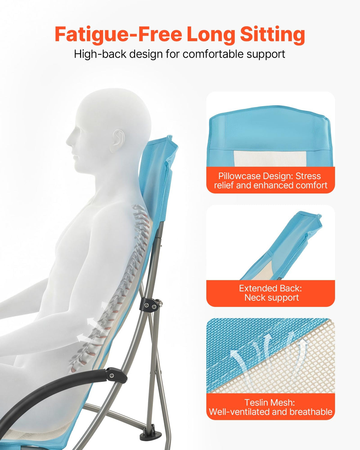 VEVOR Camping Folding Chair - Select Your Configuration - HWZDYXGBSTY1U8Y1E001V0 - view 3