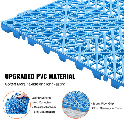 VEVOR Interlocking Tile 55PCS Blue, Drainage Tiles 12" x 12" Splicing, Soft PVC Interlocking Drainage Floor Tiles, Non-Slip Drainage Holes for Restroom, Bathroom, Kitchen, Pool, - HZXSJDD1212YP3ROIV0 - view 3