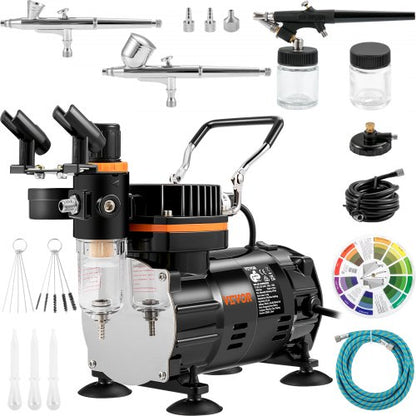 VEVOR Airbrush Ensemble, Expert Airbrush Kit with Compressor, Multi-Use Dual-Action Gravity Feed Airbrush System for Art, Nails, Cookies, Tattoos - JCBTZMG3J95TFT169V1 - view 1