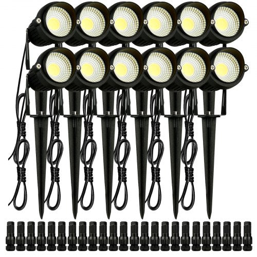 VEVOR Landscape Lighting, 6W Low Voltage LED Landscape Lights, IP66 Waterproof Landscape Spotlights Yard Lawn Garden Pathway Outdoor Lights 12V 24V 450LM Warm White 3000K (12 Pack - JGJGDNBG12JTX6URFV9 - view 1