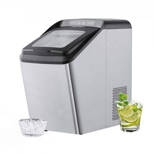 VEVOR Countertop Ice Maker, 30lbs in 24Hrs, Auto Self-Cleaning Portable Ice Maker with Ice Scoop, Basket and Drainpipe, 2 Ways Water Refill Stainless Steel Ice Machine for Home Kitchen Office Party - JJBTMSZB30LBS9VDUV1 - view 1