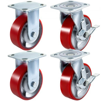 VEVOR 6 in Polyurethane Caster Wheels, Set of 4 - product view 1
