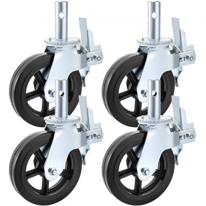 VEVOR 8 in Rubber Caster Wheels, Set of 4 - product view 1