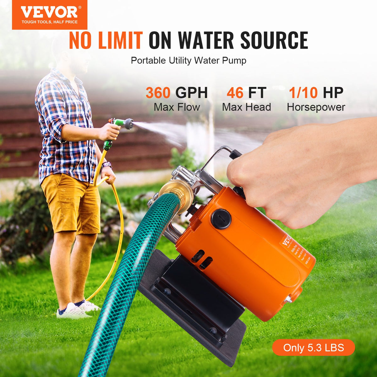 VEVOR Water Transfer Pump - Select Your Configuration - JLSCB110HP360VZGUV1 - view 2