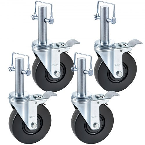 VEVOR 5 in Rubber Caster Wheels, Set of 4 - product view 1
