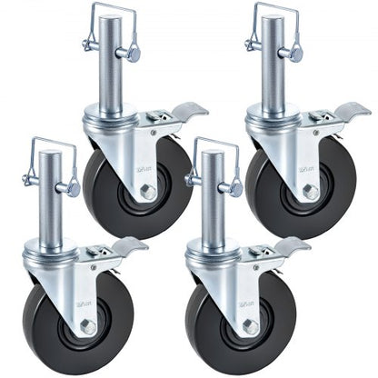 VEVOR 5 in Rubber Caster Wheels, Set of 4 - product view 1