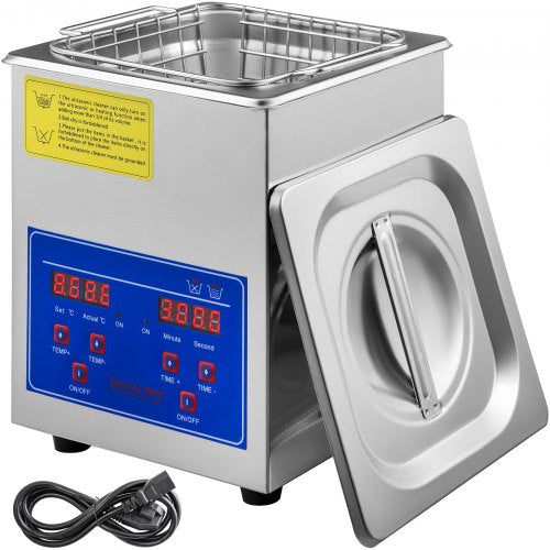 VEVOR Sonic Cleaner 2L Digital Ultrasonic Parts Cleaner with Timer 40kHz Professional 304 Stainless Steel Sonic Cleaner 110V for Jewelry Watch Glasses Diamond Eyeglass Small Parts Cleaning - JPS-10ACSBQXJ0001V1 - view 1