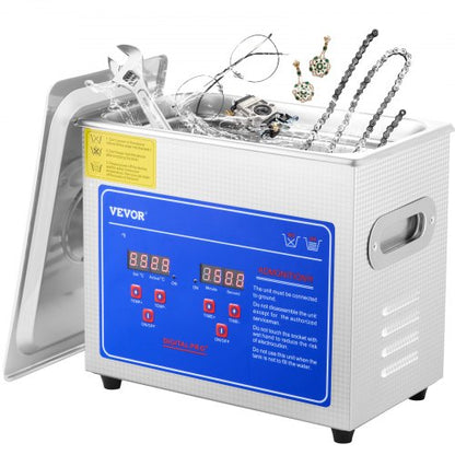 VEVOR Professional Ultrasonic Cleaner, 2.85 L Ultrasonic Jewelry Cleaner with Digital Timer & Heater, Stainless Steel Industrial Sonic Cleaner 40kHz for Glasses, Watches, Rings, Small Parts - JPS-20ACSBQXJ0001V1 - view 1