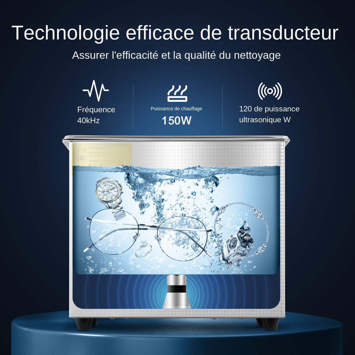 VEVOR Professional Ultrasonic Cleaner, 2.85 L Ultrasonic Jewelry Cleaner with Digital Timer & Heater, Stainless Steel Industrial Sonic Cleaner 40kHz for Glasses, Watches, Rings, Small Parts - JPS-20ACSBQXJ0001V1 - view 3