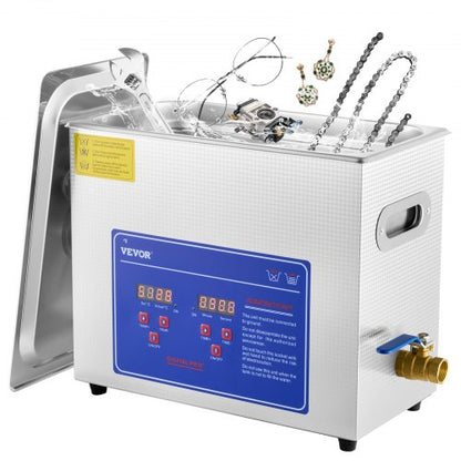 Sonic Cleaner with Digital Timer & Heater, Professional Ultra Sonic Jewelry Cleaner, Stainless Steel Heated Cleaning Machine for Glasses Watch Rings Small Parts Circuit Board (6L) - JPS-30ACSBQXJ0001V1 - view 1