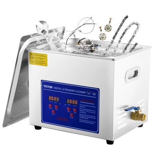 VEVOR Professional Ultrasonic Cleaner, 9.5 L Ultrasonic Jewelry Cleaner with Digital Timer & Heater, Stainless Steel Industrial Sonic Cleaner 40kHz for Glasses, Watches, Rings, Small Parts - JPS-40ACSBQXJ0001V1 - view 1