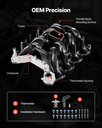 VEVOR Intake Manifold, with Gasket, Engine Intake Manifold Assembly Compatible with 2000-2004 Ford F150/F250/F350, Replace 615-188, AC2Z-9424-A, 2L1Z-9424-AA, 4C2Z-9424-CA,