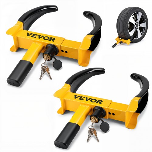 VEVOR Wheel Lock, 2 Packs Universal Wheel Clamp Lock, Adjustable Anti Theft Trailer Lock Wheel Clamp, Heavy-duty Steel Tire Lock for ATV RV SUV Car Golf Cart Boats Motorcycles, - JQSLTS2J0000HVGE2V0 - view 1