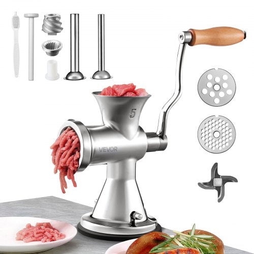 VEVOR Meat Grinder Manual 304 Stainless Steel Hand Operated Meat Grinder Multifunctional Crank Sausage Maker Coffee Powder Grinder for Household for Beef Chicken Pepper Mushroom Co - JRJBXGJRJ5DXP0001V0 - view 1