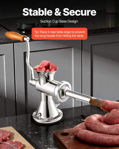 VEVOR Meat Grinder Manual 304 Stainless Steel Hand Operated Meat Grinder Multifunctional Crank Sausage Maker Coffee Powder Grinder for Household for Beef Chicken Pepper Mushroom Co - JRJBXGJRJ5DXP0001V0 - view 2
