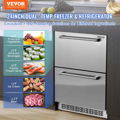 VEVOR Undercounter Drawer Fridge