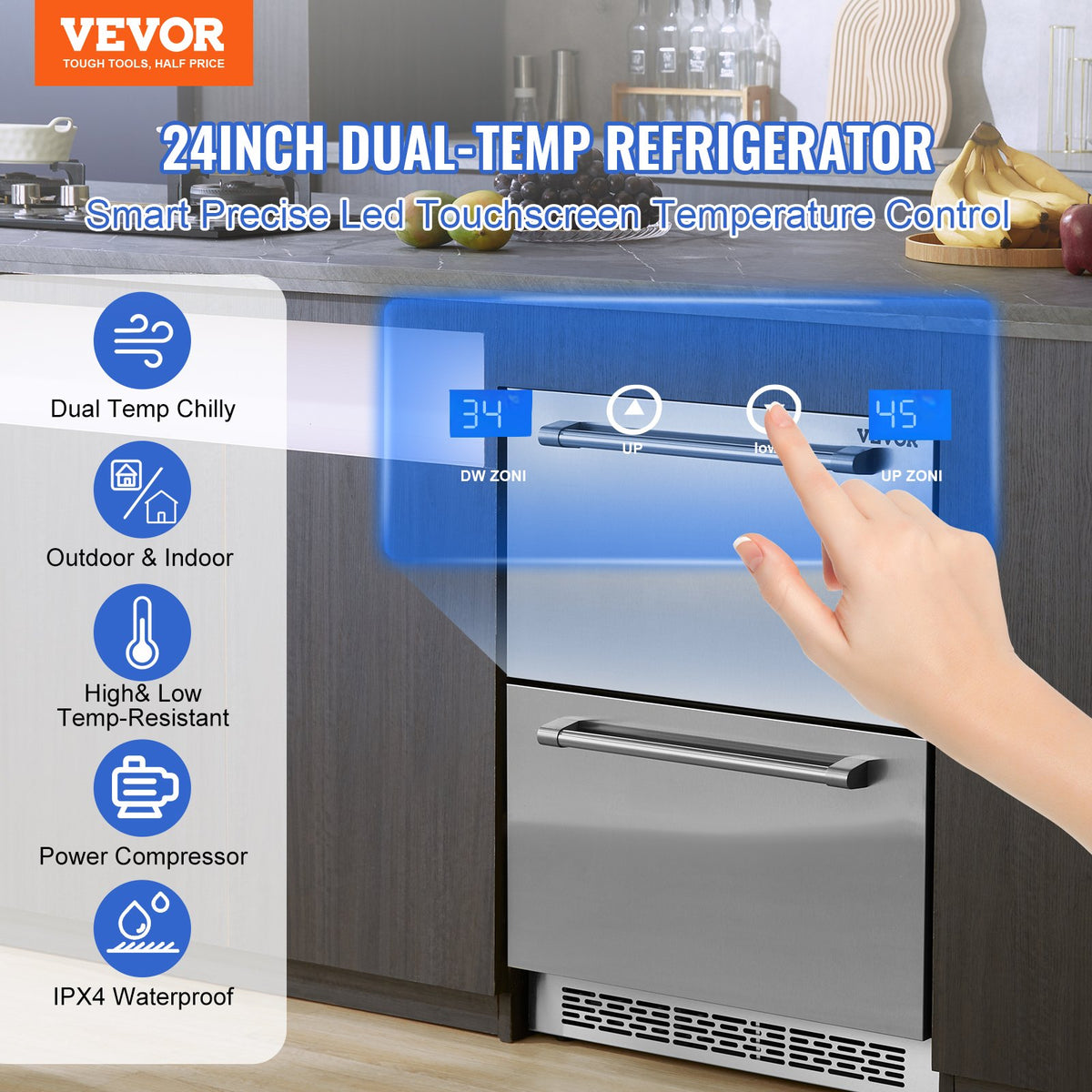 VEVOR Undercounter Drawer Fridge