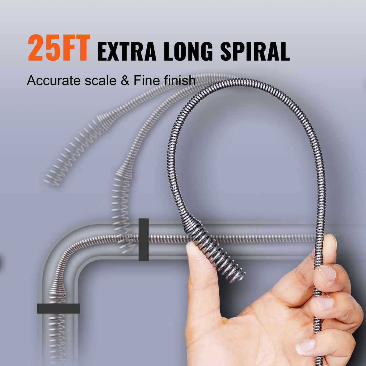 VEVOR Handheld Drain Cleaner Machine - Select Your Configuration - JXKSC25FT14IN9TZMV0 - view 3