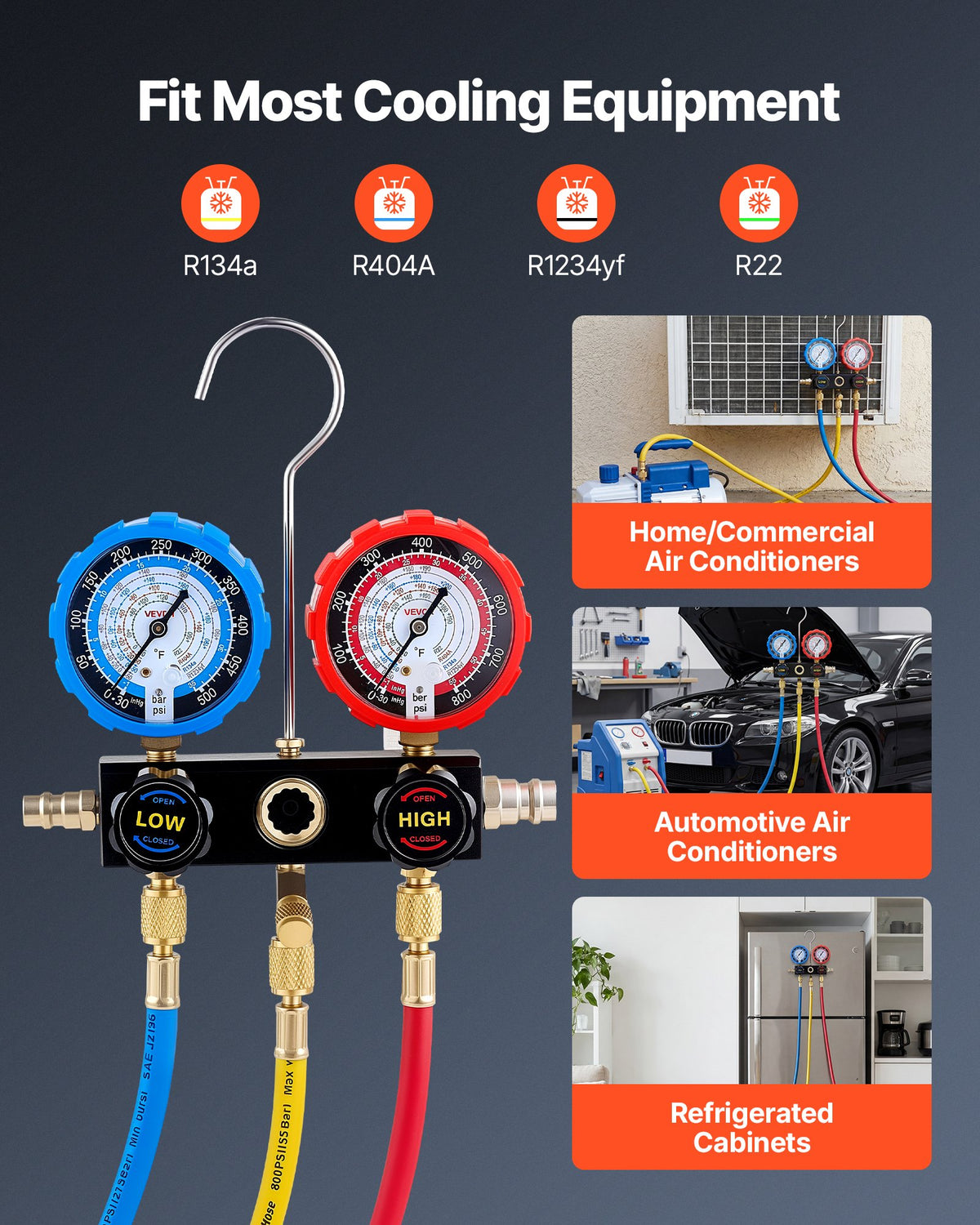 VEVOR AC Gauge Set - Select Your Configuration - JXLMB3TLDSTXRAMFL001V0 - view 3