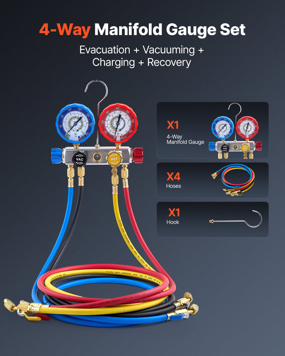 VEVOR AC Gauge Set - Select Your Configuration - JXLMB4TLBDSTGNWO6001V0 - view 2