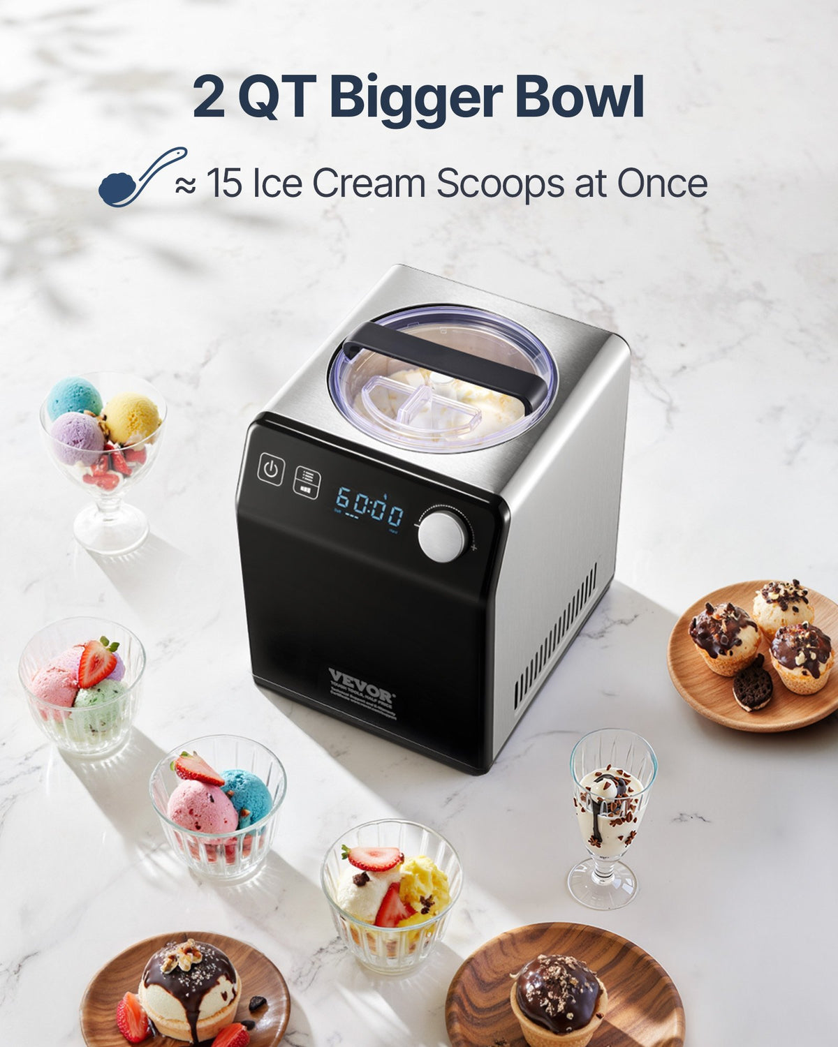 VEVOR Household Compressor Ice Cream Maker - Select Your Configuration - JYBQLJ2KTYSJ5Z1R6V1 - view 2
