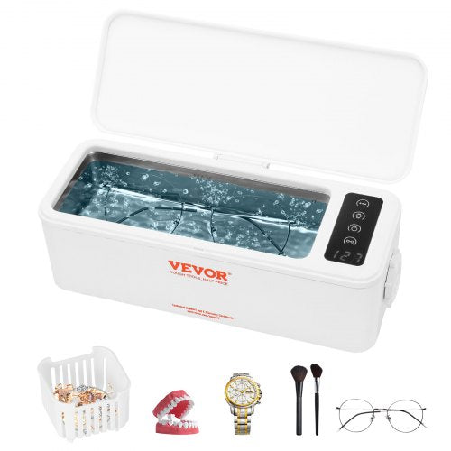 VEVOR Jewelry Cleaner Ultrasonic Machine, Ultrasonic Cleaner Machine 16oz (470ml) with 4 Timer Modes, Portable ultrasonic jewelry cleaner with Cleaning Basket for Eyeglasses, - JYCSBQXJ35W4BF11TV1 - view 1