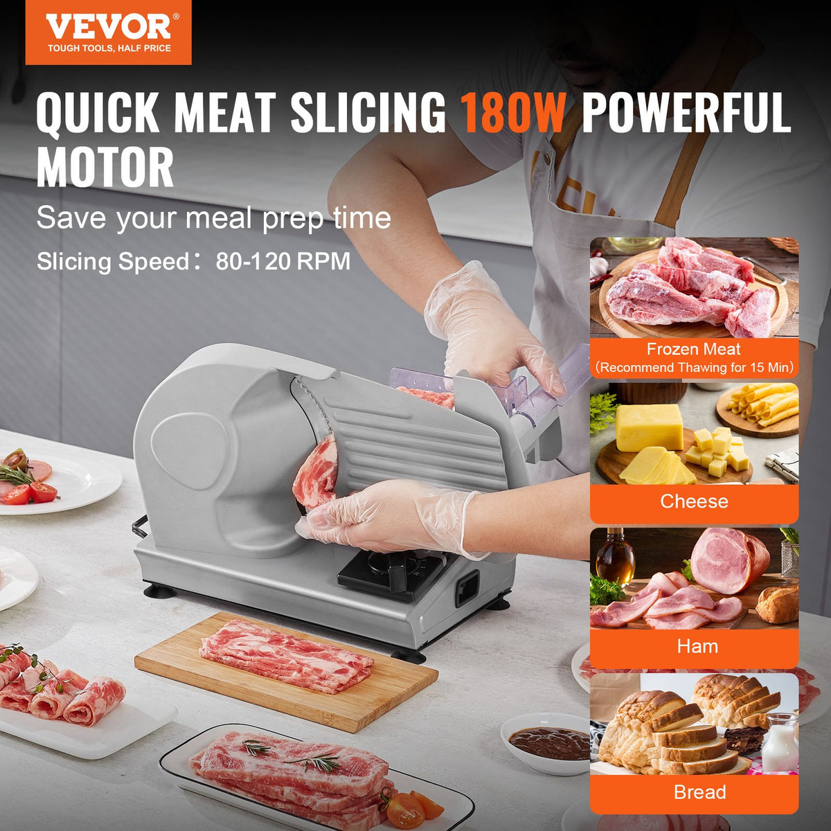 VEVOR Commercial Meat Slicer - Select Your Configuration - JYDRQPJ180WJFCEOPV1 - view 2