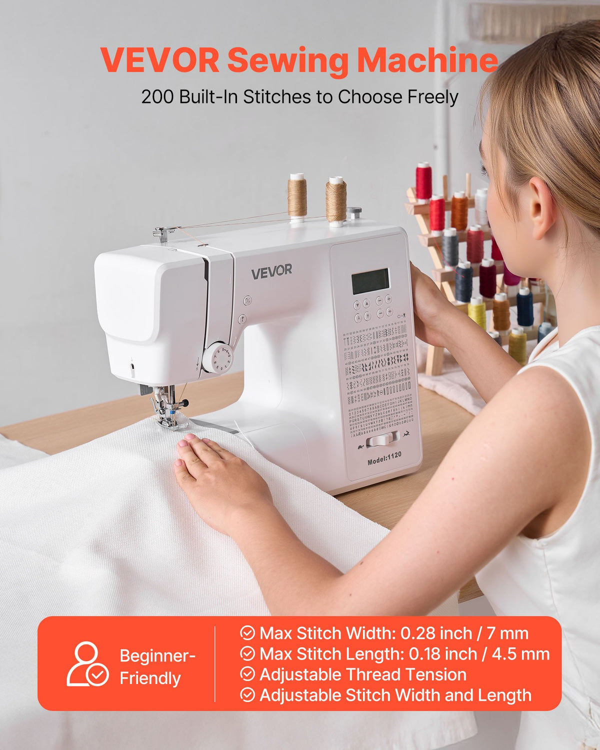 VEVOR Household Sewing Machine - Select Your Configuration - JYFRJ700ZMINYK7AD001V1 - view 2