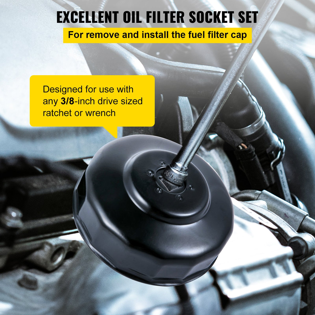 VEVOR Oil Filter Wrench End Cap Set - Select Your Configuration - JYLQQCXGJJT308IOLV0 - view 2