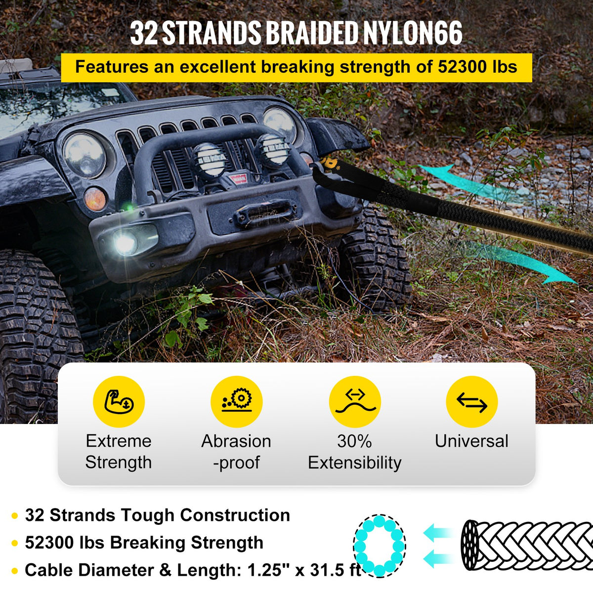 VEVOR Tow Strap - Select Your Configuration - JYSBHS5230032TQEEV0 - view 3