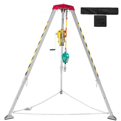 VEVOR Confined Space Tripod with 2600lbs Winch Confined Space Kit 8\' Legs and 98\' Cable Confined Space Rescue Tripod with 32.8\' Fall Protection for Confined Space Rescue - JYSJJ2.45M2600B01V0 - view 1