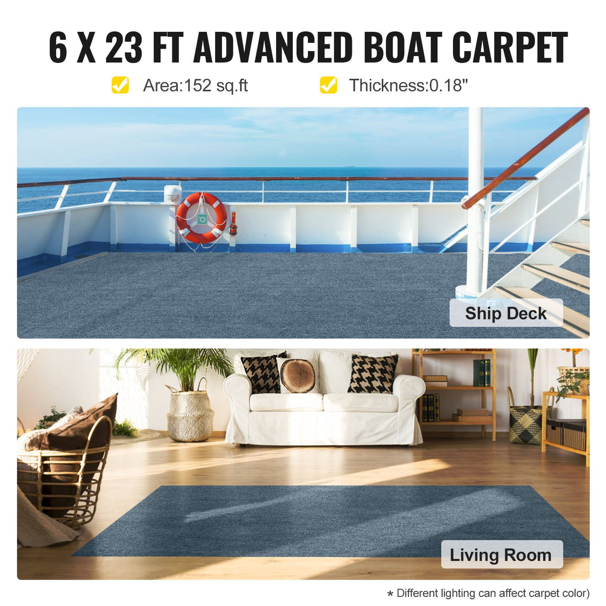 VEVOR Marine Carpet Rolls - Select Your Configuration - JZXWDTHS1.8X7M001V0 - view 2