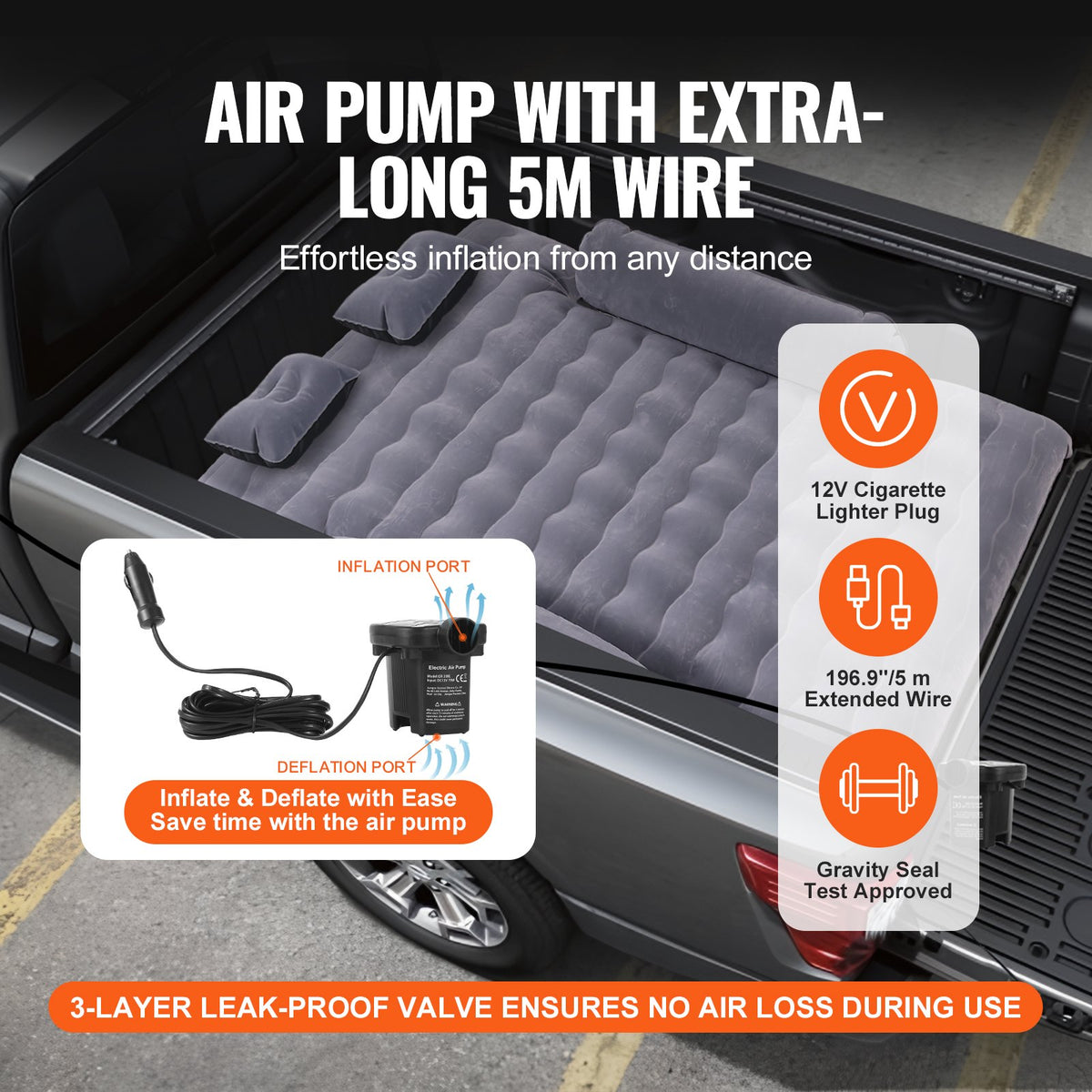 VEVOR Truck Bed Air Mattress - Select Your Configuration - KCCQCD665FT0V3L0WV9 - view 3