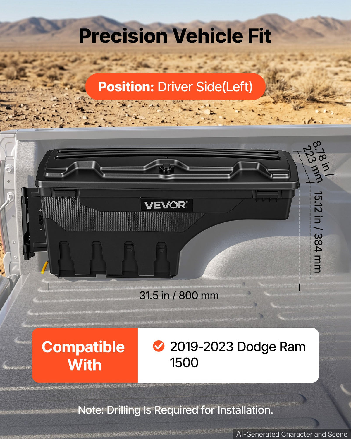 VEVOR Side Truck Tool Boxes - Select Your Configuration - KCLJGDODGERAMACUN002V0 - view 2