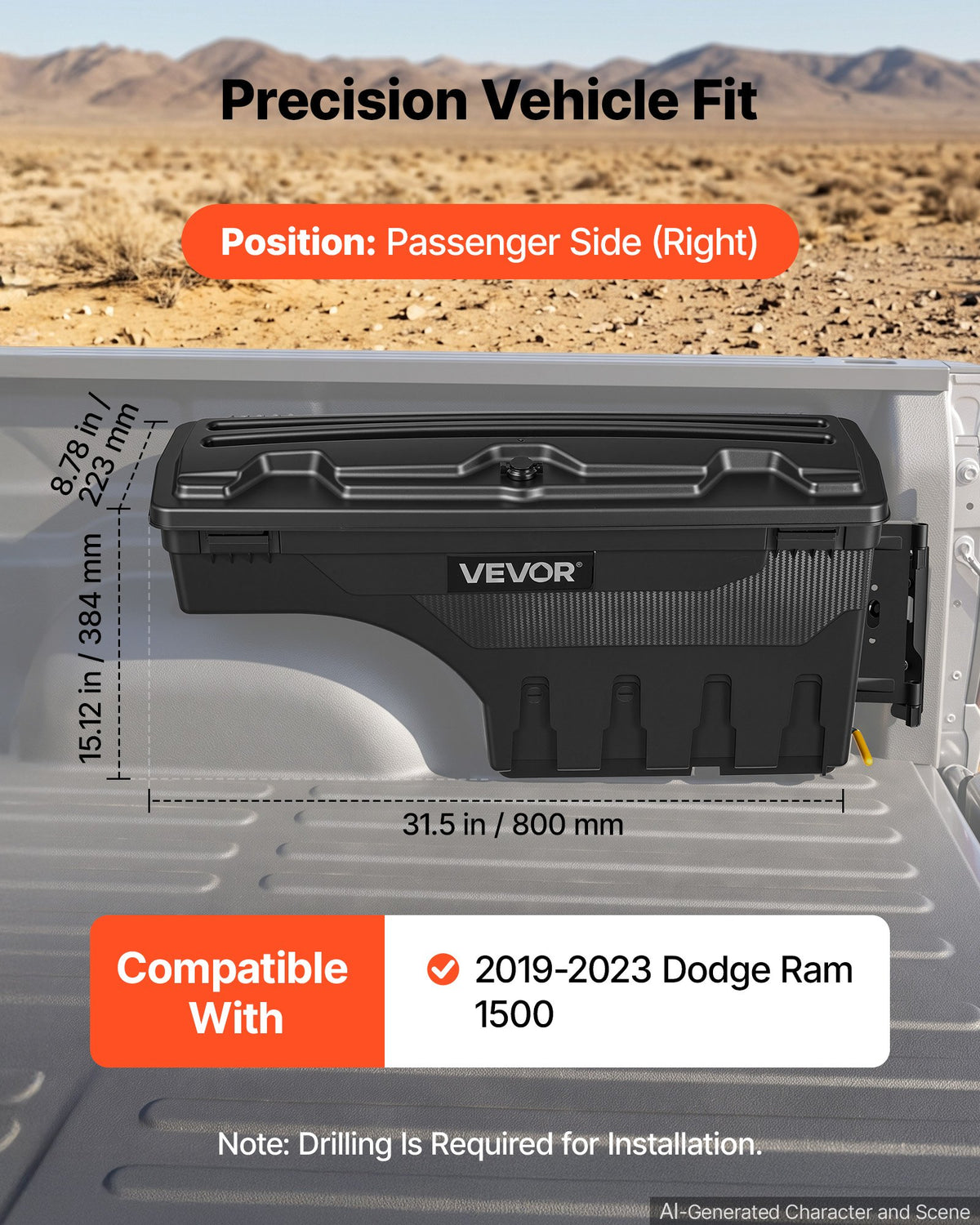 VEVOR Side Truck Tool Boxes - Select Your Configuration - KCLJGDODGERAMO9XU002V0 - view 2