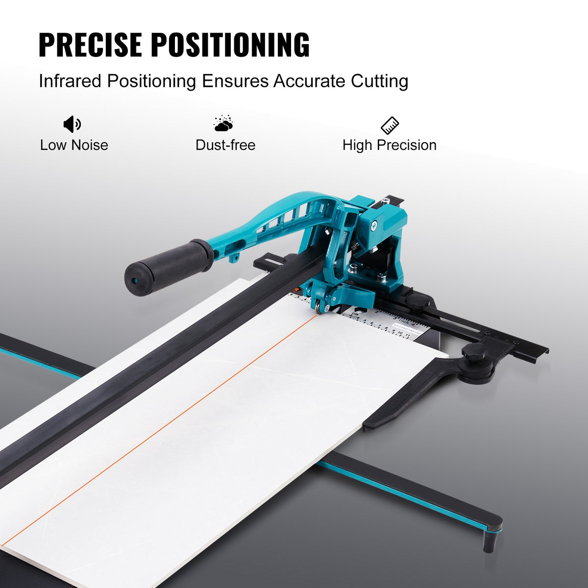 VEVOR Manual Tile Cutter, 32 inch, Porcelain Ceramic Tile Cutter with Tungsten Carbide Cutting Wheel, Infrared Positioning, Anti-Skid Feet, Durable Rails for professional installers or beginners - KCZQGJMDDIY08LUW7V0 - view 3